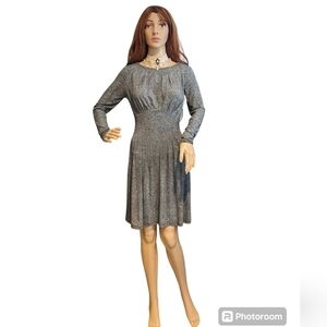 Michael Kors Gray herring bone long sleeve elastic back zip up SZ XS